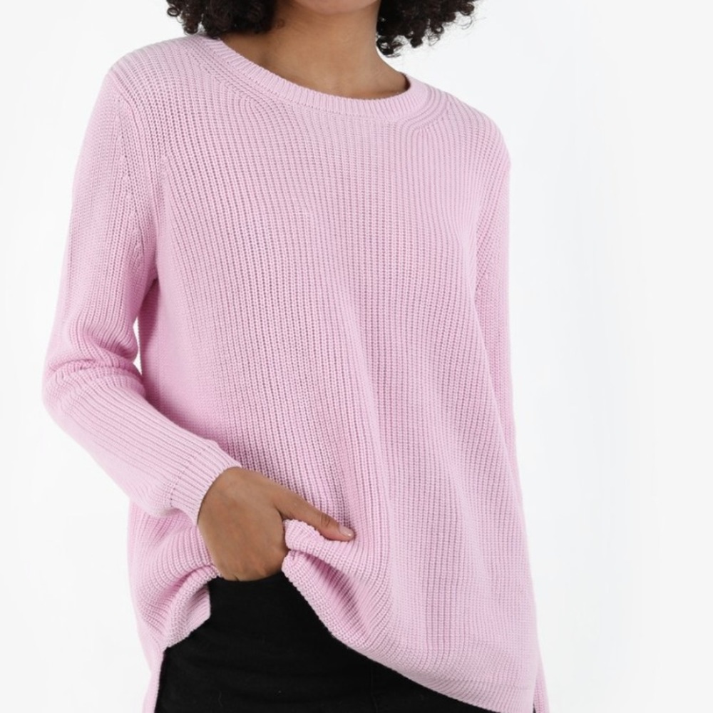 525 America Emma Crewneck Shaker Sweater Lilac